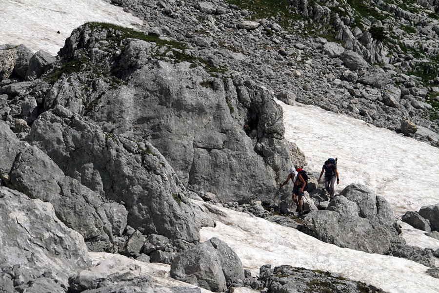 Po brezpotju
Brezpotje - balvani in snežiÄ‘ča proti Debelemu Laštu.
Ključne besede: debeli lašt