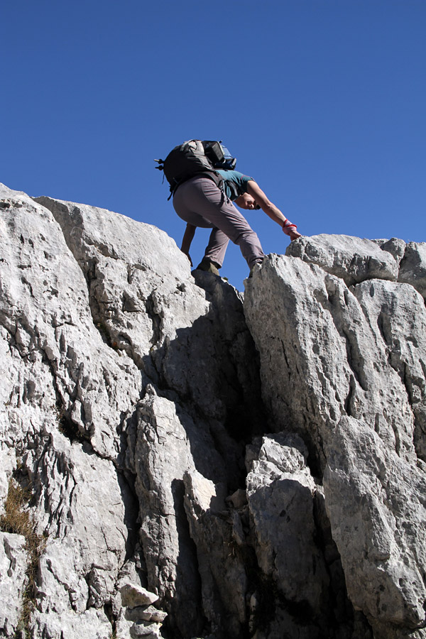 Sestop z Glave za bajto IX.
Še nekaj telovadbe. Tu smo že blizu sedla Velika Vrata.
Ključne besede: glava za bajto
