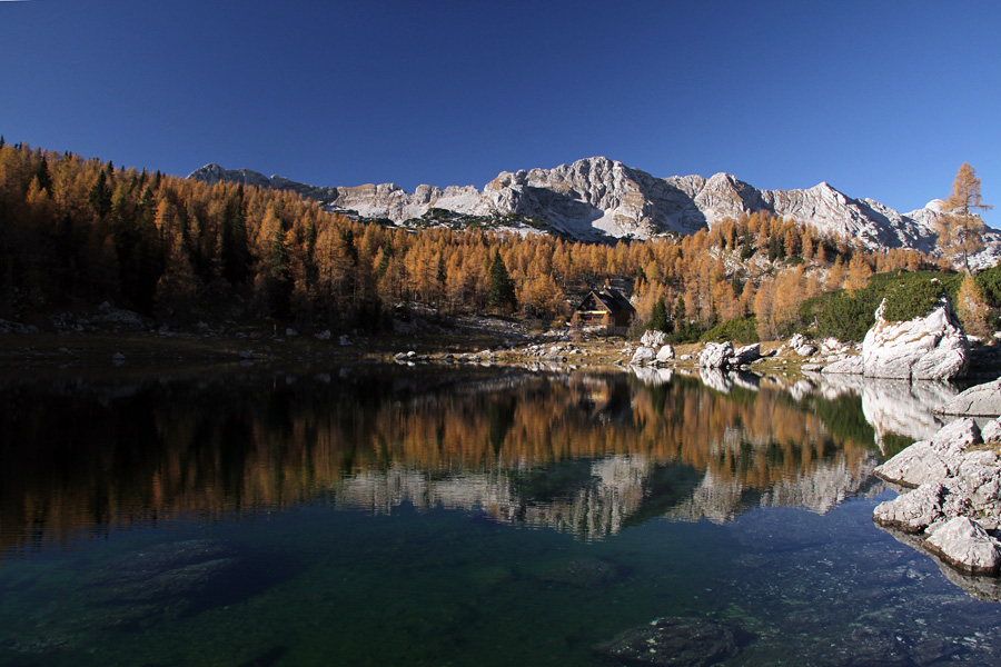 Dvojno jezero II.
Jesen ob Dvojnem jezeru.
Ključne besede: triglavska sedmera jezera dvojno jezero