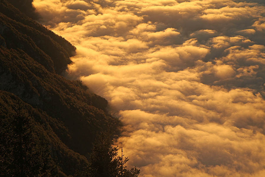Morje nad jezerom
Megla nad Bohinjskim jezerom, na katero je pravkar posijalo sonce. Razglednik pod Pršivcem.
Ključne besede: pršivec bohinjsko jezero