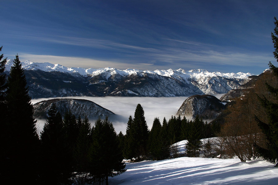 Z Javornice
Razgled na Bohinjsko kotlino s planine Javornica.
Ključne besede: planina javornica bohinjska kotlina