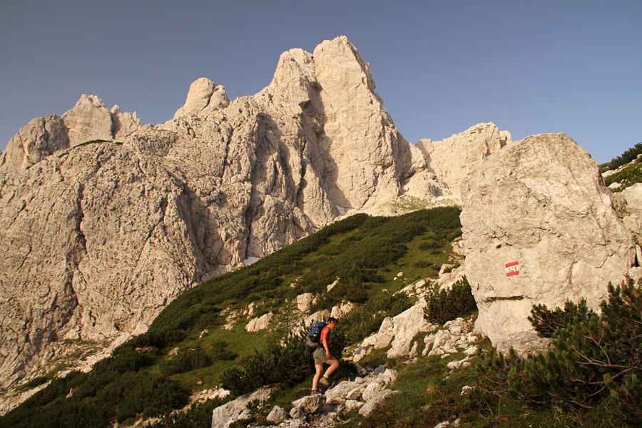 Nad dolino Belega potoka
Pot od koče Brunner proti bivaku Gorizia v zgornji krnici Belega potoka. Zadaj je Visoka Bela špica.
Ključne besede: zgornja krnica belega potoka bivak gorizia visoka bela špica